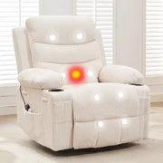Sillón reclinable elevador eléctrico, reclinables eléctricos para ancianos con calor y masaje, asistencia para levantarse con portavasos, bolsillo lateral, para sala de estar