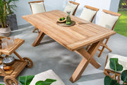 riess-ambiente.de Mesa de jardín resistente a la intemperie Empire Teak 180cm, mesa de comedor para exteriores de madera maciza de teca, mesa de comedor maciza para tu jardín