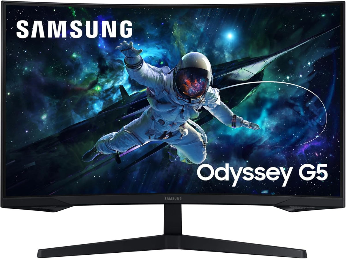 Monitor Samsung Odyssey G55C de 32", 165 Hz, 1 ms, panel VA curvo 1000R, QHD: 2560x1440, 2500:1, HDR10, AMD FreeSync, Auto Source Switch+, soporte ajustable, DisplayPort, HDMI