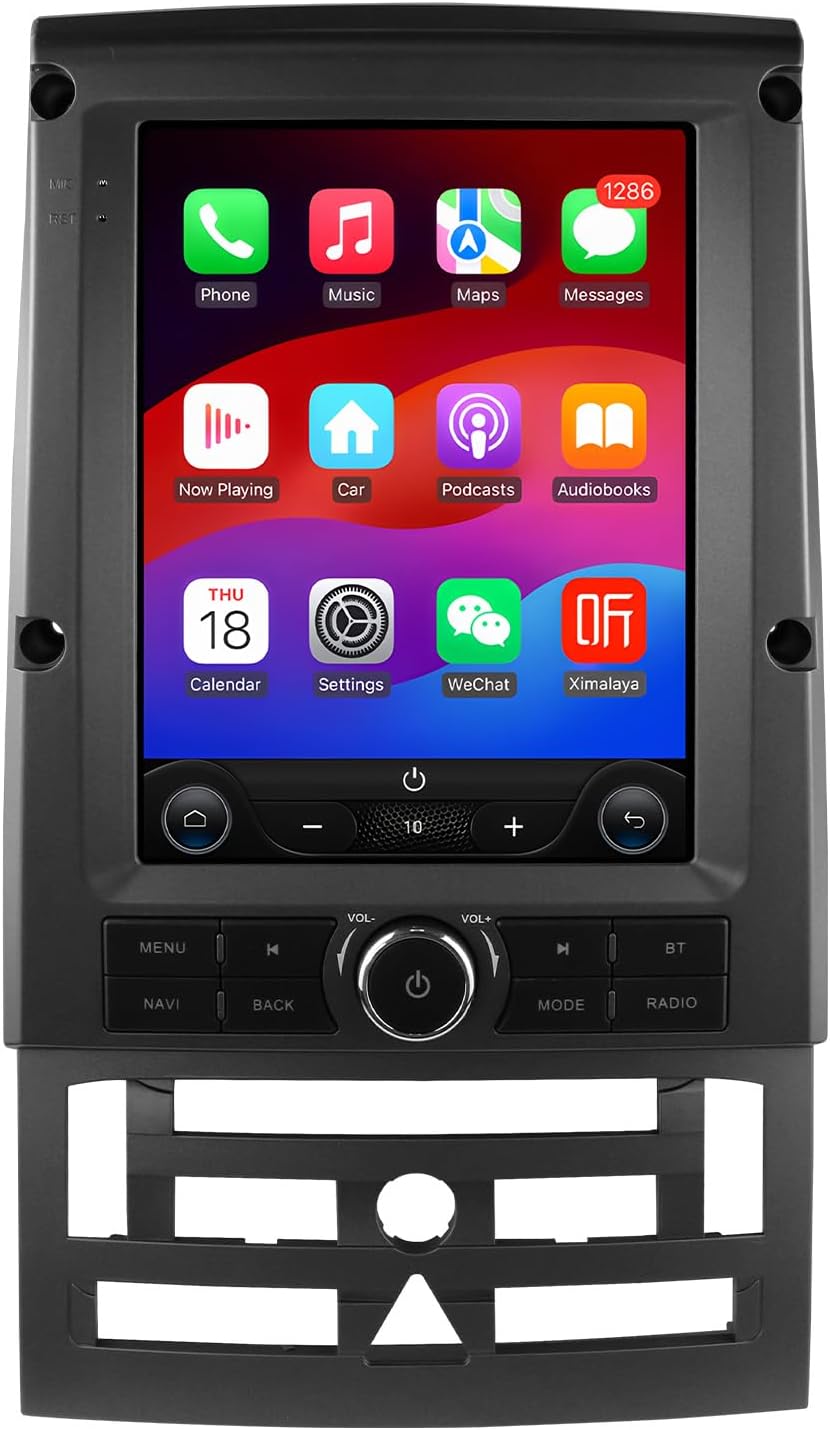 Autorradio Android 14 con pantalla vertical de 9,7" para Peugeot 407 2004-2011, compatible con Carplay / Android Auto, mandos en el volante, WiFi, 4G, AM/FM, 4 núcleos, 2GB de RAM