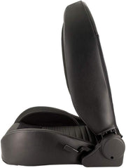 Asiento tipo baquet AutoStyle 'Classic II' - Piel sintética negra + ante + costuras grises - Respaldo ajustable a la izquierda - incl. guías