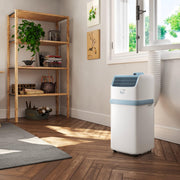 De'Longhi Pinguino PAC EM82, aire acondicionado portátil para habitaciones de hasta 80 m³, 9.400 BTU, 2,4 kW, 63 dB, función de deshumidificación, clase energética A, temporizador 24 h, blanco
