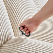 Sillón reclinable giratorio de pana con deslizamiento, reposapiés para sala de estar