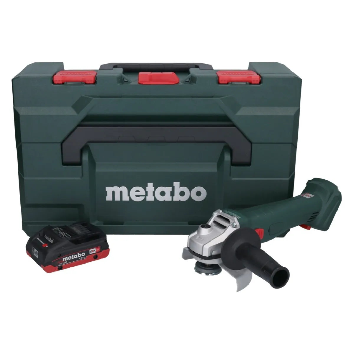 Amoladora angular a batería Metabo W 18 L 9-125 18 V 125 mm + 1 batería de 4,0 Ah + metaBOX - sin cargador
