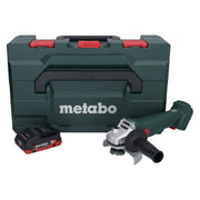 Amoladora angular a batería Metabo W 18 L 9-125 18 V 125 mm + 1 batería de 4,0 Ah + metaBOX - sin cargador