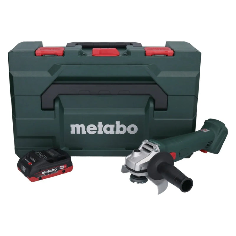 Amoladora angular a batería Metabo W 18 L 9-125 18 V 125 mm + 1 batería de 4,0 Ah + metaBOX - sin cargador