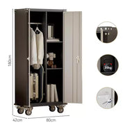 Gabinete de almacenamiento para garaje con ruedas y tablero perforado, armario de metal con cerradura de 72" de altura, 2 puertas y 4 estantes ajustables para taller de garaje