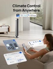 Ventilador de torre inteligente Dreo 25 dB más silencioso con control por voz, ventilador WiFi para Alexa, control por APP, ventilador de pie oscilante de 120°, 12 velocidades, 4 modos, temporizador de 12 horas, Pilot Max S