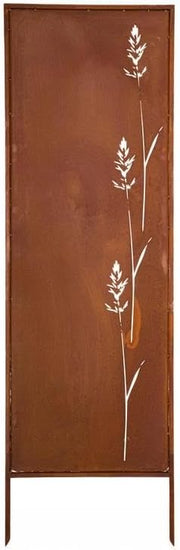 Kapaga - Panel de privacidad de metal - 160 cm x 50 cm - Óxido noble - Protector de privacidad con aspecto de óxido para jardín - Elemento de privacidad - Panel de ocultación - Decoración de jardín, valla - Óxido (Flores)