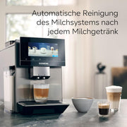 Cafetera superautomática Siemens EQ900 TQ903D03, control por app, pantalla táctil intuitiva, modo barista, AromaBoost, reducción de ruido, molinillo premium, limpieza automática con vapor, 1500 W, acero inoxidable