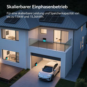 Sistema de energía solar para balcón con almacenamiento Marstek Venus E 3.0: sistema de almacenamiento de energía acoplado en CA con medidor, 0% IVA, 5,12 kWh LFP, 2,5 kW de potencia de entrada/salida fotovoltaica, expansión hasta 15,36 kWh, Plug & Play