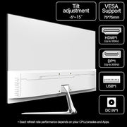 Monitor para PC Gawfolk de 24.5 pulgadas Full HD (1920x1080), 200Hz, 1ms, 3000R Eye Care y FreeSync, compatible con VESA: ¡el monitor para PC ideal! HDMI, DP, protección ocular, inclinable, VESA 75x75