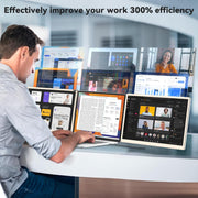 Extensión de pantalla para portátil, monitor triple portátil FHD 1080p de 15,6", compatible con Windows, Mac, Chrome, para portátiles de 13" a 17,3"