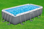 Set de piscina con estructura Bestway Power Steel con bomba de filtro 404 x 201 x 100 cm, gris, rectangular
