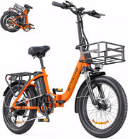 Bicicleta eléctrica plegable ENGWE de 20 pulgadas con batería de 36V 15.6Ah, hasta 115 km | con cesta, 20x3.0 pulgadas, motor trasero de 250W, cambio de 7 velocidades, bicicleta eléctrica urbana para hombres y mujeres