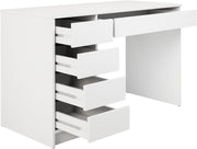 Escritorio Ada de Mirjan24, 5 cajones, escritorio para estudiantes, mesa de ordenador, escritorio infantil, mesa de trabajo, mesa para PC, habitación juvenil, habitación infantil (Nuez Okapi)