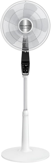 Ventilador de pie Rowenta Turbo Silence Extreme, 14 velocidades, modo noche silenciosa de 32 dB, mando a distancia, oscilación, altura regulable, circulación de aire hasta 8,2 m, blanco, VU5690F0