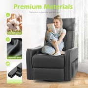Sillón de masaje con función reclinable, sillón relax con calor y masaje, sillón de TV giratorio 360° para salón, mecedora con reposacabezas acolchado, 2 bolsillos laterales