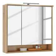 Naturoo Armario de baño iluminado Bouchoux 80 x 75 x 23cm Marrón