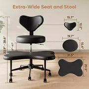 Silla de oficina ergonómica con diseño cruzado Pinmoco, silla de meditación con altura ajustable, giro de 360°, soporte lumbar, silla de trabajo y de oficina, silla para TDAH