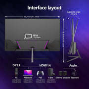 Monitor de juegos Gawfolk de 27 pulgadas QHD, pantalla para PC IPS 2K 120Hz, 2560×1440P, FreeSync, HDMI, DisplayPort, VESA 75 * 75mm, negro