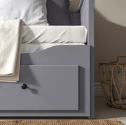 HEMNES Cama nido con 3 cajones, gris, 80x200 cm