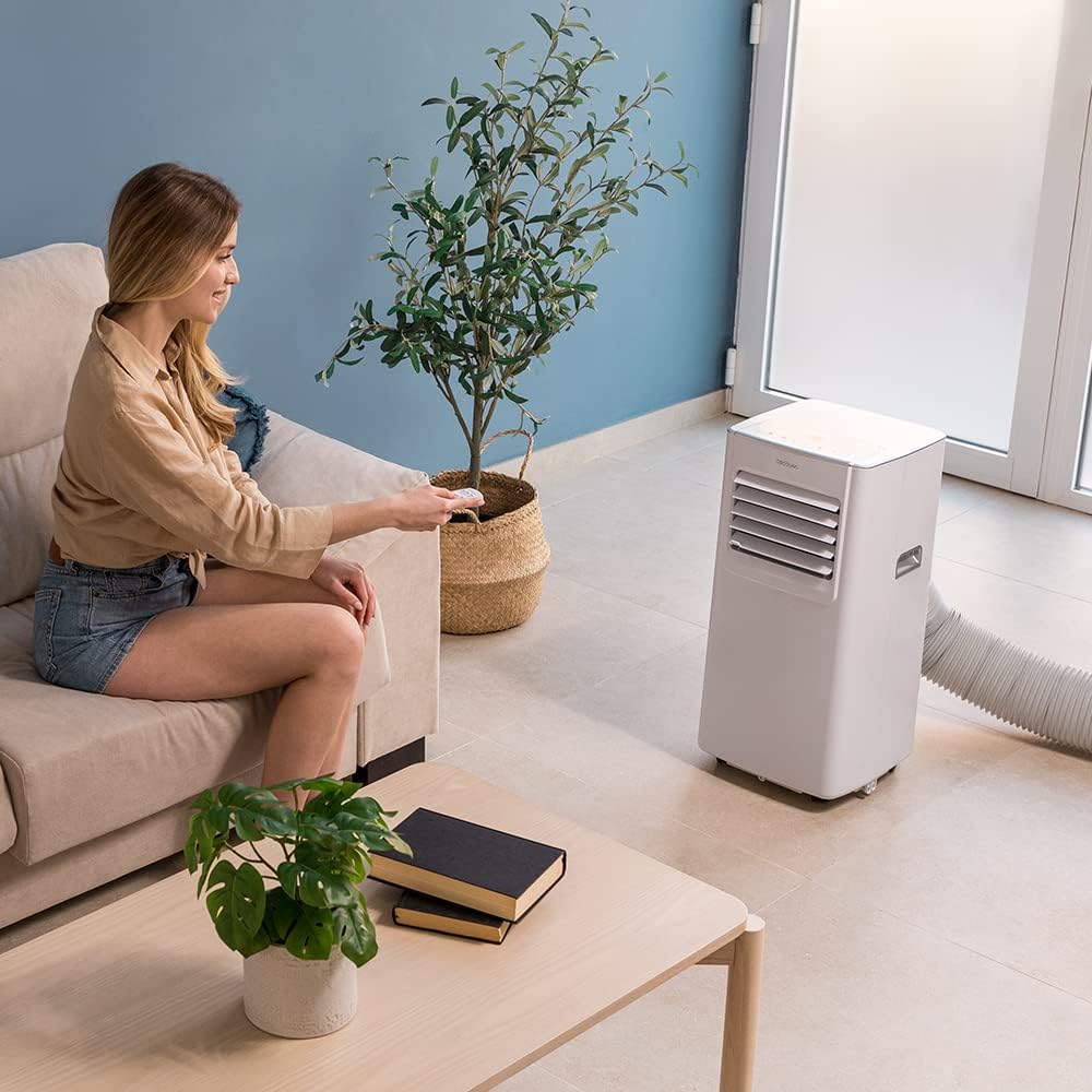 Cecotec Portable Air Conditioner with Remote Control ForceClima 7100. 7000 BTU, Low Consumption, LED Display, 4 Modes, 2 Speeds, Coverage 15-20m2