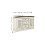 Paquete de comedor de 8 piezas Realyn en blanco/marrón de Signature Design by Ashley
