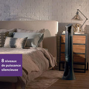 Ventilador de torre Honeywell HYF290E4 QuietSet, potente y ultrasilencioso, con mando a distancia, HYF290E, negro