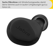 Auriculares inalámbricos Bluetooth intraurales Jabra Elite 8 Active con cancelación activa de ruido (ANC) híbrida y adaptativa y 6 micrófonos integrados, resistentes al agua y al sudor - Negro