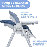 Chicco Trona ajustable Polly Easy para niños de 6 meses a 3 años (15 kg), reclinable, con altura y reposapiés ajustables, 4 ruedas, plegable - Pinguin