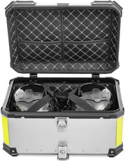 Set Top Case Moto Aluminio 65L + respaldo pasajero Bagtecs XB65 Plata