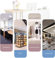 Mostrador de recepción para consulta, mostrador de recepción, mostrador de bienvenida, mesa de recepción con zona de trabajo alta y baja para supermercado, hotel, salón de belleza, tienda de ropa, cajero, ancho 140 cm