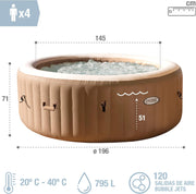 Intex Pure Spa Sahara 4 plazas 28426EX beige