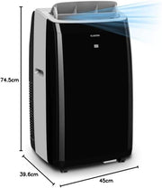 KLARSTEIN Grandbreeze Pro 14K – Aire acondicionado portátil, deshumidificador, ventilador, 3 velocidades, 14000 BTU/1,65 kW, habitación: 42 a 68 m², flujo: 460 m³/h, eficiencia energética A – Blanco