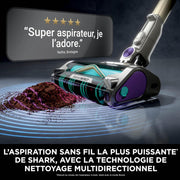 Aspiradora sin cable Shark PowerDetect Clean & Empty, DuoClean Detect, Reverse Clean, base de autovaciado de 2 l, Anti-Hair Wrap Plus, 70 min de autonomía, ligera, accesorios para mascotas/multisuperficie, gris IP3251EUT