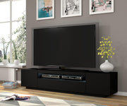 Mueble de TV BIM 200 cm - Aparador universal con frentes laminados, suspendido o de pie - Mueble para televisión, mueble HiFi para salón, negro mate
