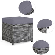 Conjunto de comedor de ratán para patio de 7 piezas Costway, sofá seccional y otomana - Ver detalles