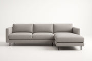 Sofá rinconero de tela de poliéster gris 280x170x85 cm