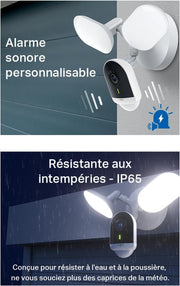Cámara de vigilancia exterior WiFi 2K 4MP Tapo C720 con focos LED de 2800 lúmenes, detecciones IA inteligentes, MicroSD hasta 512 GB, IP65, solo cableada