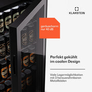 Mininevera Klarstein con puerta de cristal para habitaciones, refrigerador de bebidas con estantes ajustables, pequeño de 80 litros, frigorífico silencioso para interiores/exteriores