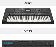 Teclado arreglista portátil dinámico y versátil Yamaha PSR-E473 de 61 teclas - Negro