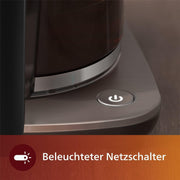Cafetera de filtro PHILIPS, negra, capacidad de 1,25 L