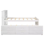 Cama tipo plataforma con nido y cajones, cama tipo plataforma con almacenamiento y USB, cama tipo plataforma de madera con estantería