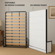 Cama Abatible para 2 Personas - 140cm x 200cm - Cama Mural Plegable - Vertical - Clásica