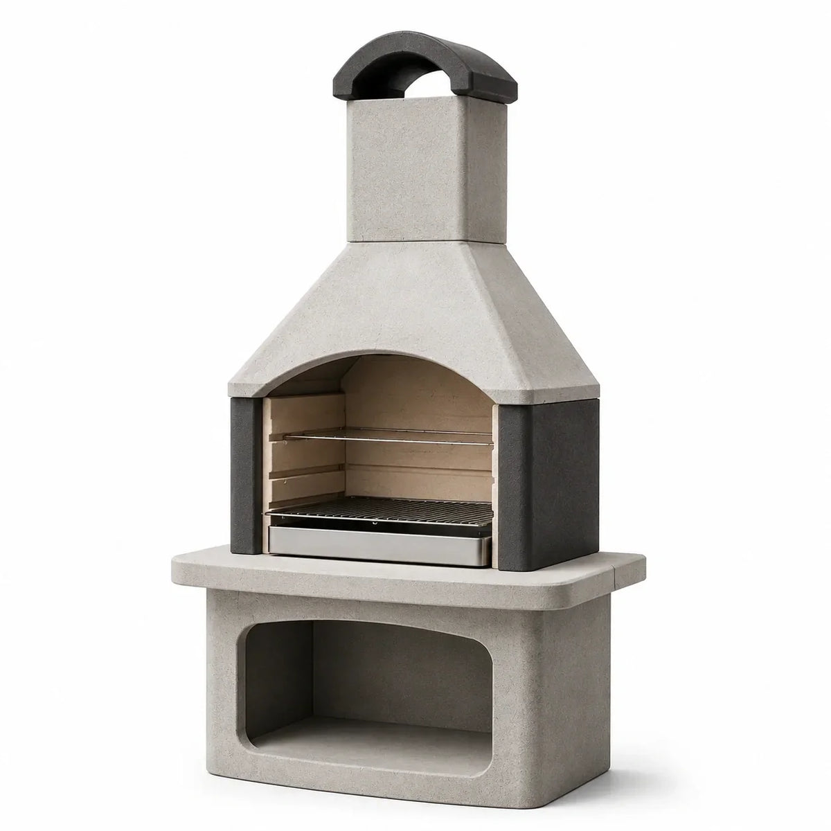 Chimenea de jardín de hormigón para exteriores gris/negro