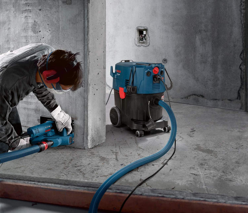 Aspirador en seco y húmedo Bosch Professional GAS 35 H AFC (potencia 230V, 1.200 vatios, depósito de 35 L, incl. manguera)