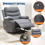 Sillón reclinable elevador eléctrico, reclinables eléctricos para ancianos con calor y masaje, asistencia para levantarse con portavasos, bolsillo lateral, para sala de estar