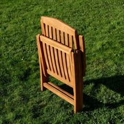 ALEOS. Sillón de jardín de teca con respaldo alto, silla de jardín, sillón, silla de madera, silla plegable, muebles de jardín de madera, muy robusto, ajustable en 7 posiciones. Modelo: Tobago, tamaño: 1 unidad