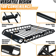 MAXXHAUL 70115 Portaequipajes de acero para SUV y camionetas, 116,8 x 91,4 x 11,4 cm, capacidad de carga 68 kg, negro